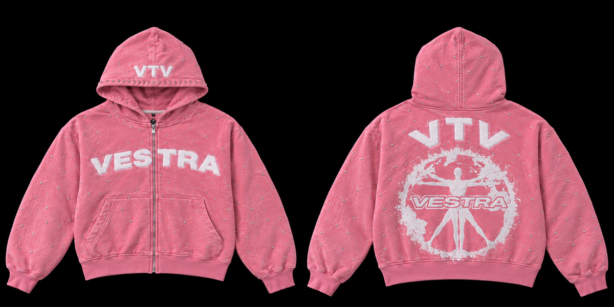 (EXCLUSIVE) Pink VTV Zip up hoodie